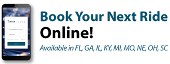 Book Your Next Ride Online! Available in FL, GA, KY, MI, MO, NE, OH, SC